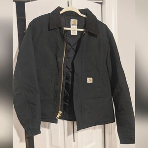 Carhartt Loose Fit Washed Duck Insulated Jacket - Full Zip+Hoodie Buttons *EUC*